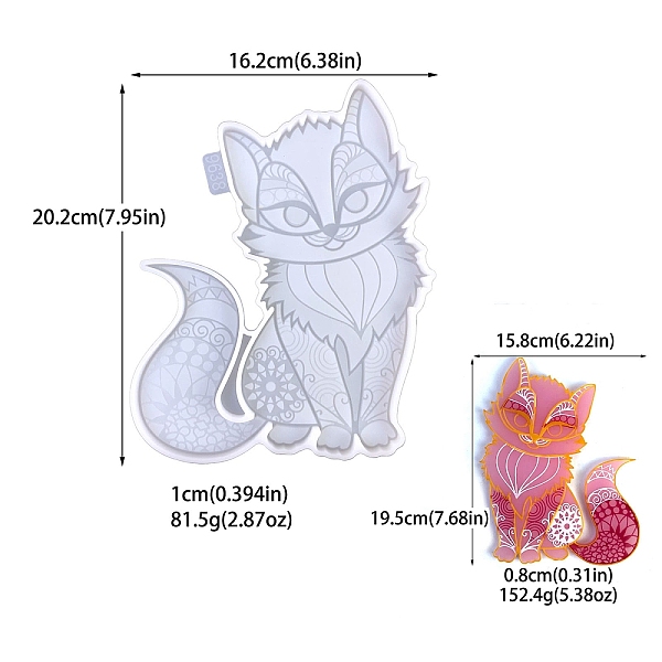 

PandaHall DIY Wall Decoration Silicone Molds, Resin Casting Molds, for UV Resin, Epoxy Resin Craft Making, White, Cat Shape, 162x202x10mm...