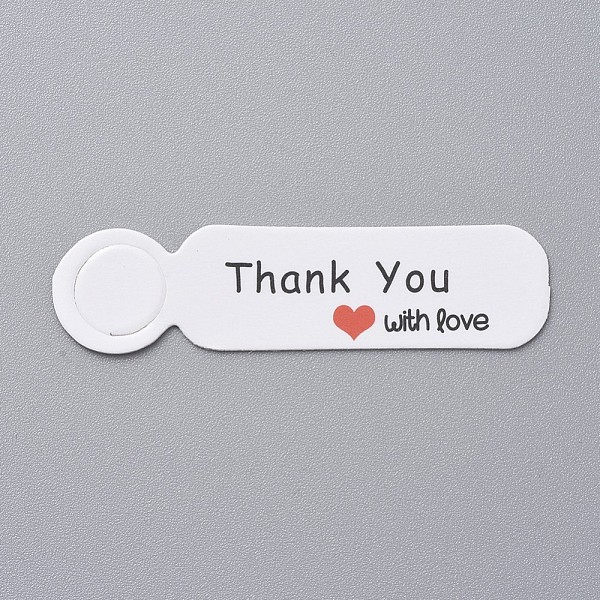 

PandaHall Paper Gift Tags, Hange Tags, For Arts and Crafts, For Valentine's Day/Thanksgiving, Rectangle with Word Thank You with Love, White...