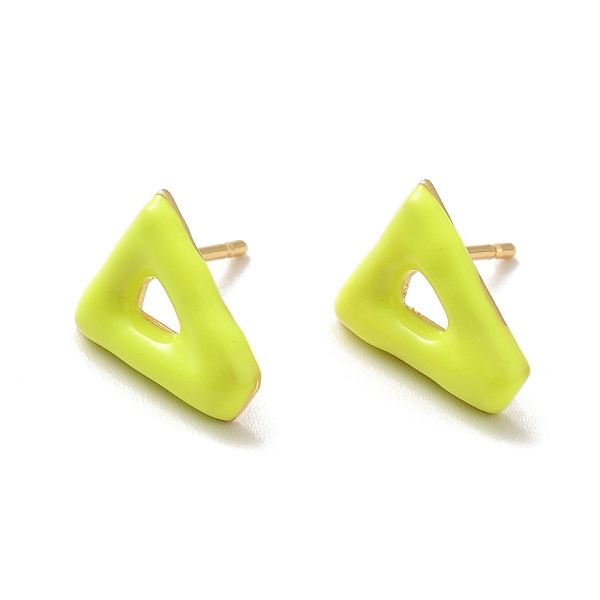 

PandaHall Enamel Triangle Stud Earrings, Real 18K Gold Plated Brass Jewelry for Women, Cadmium Free & Lead Free, Mixed Color, 12x10mm, Pin..., Multicolor