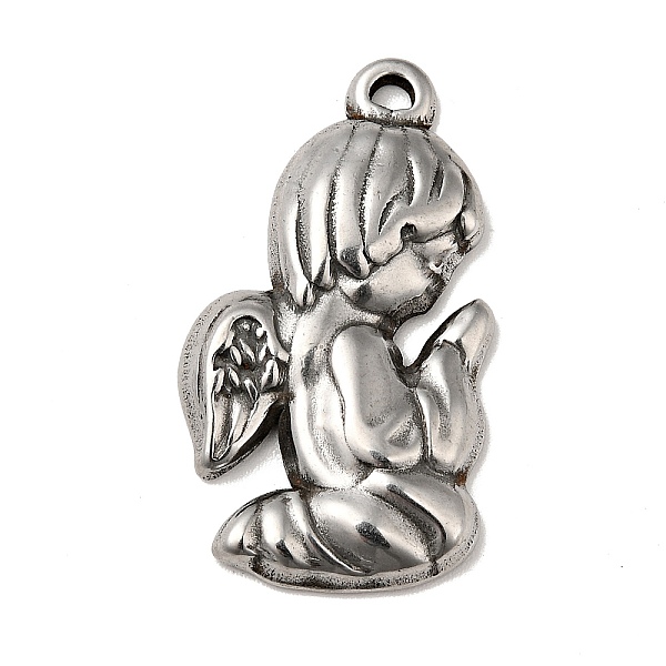 

PandaHall 304 Stainless Steel Pendants, Angel Charms, Antique Silver, 30x17x3.5mm, Hole: 1.6mm 304 Stainless Steel Angel & Fairy