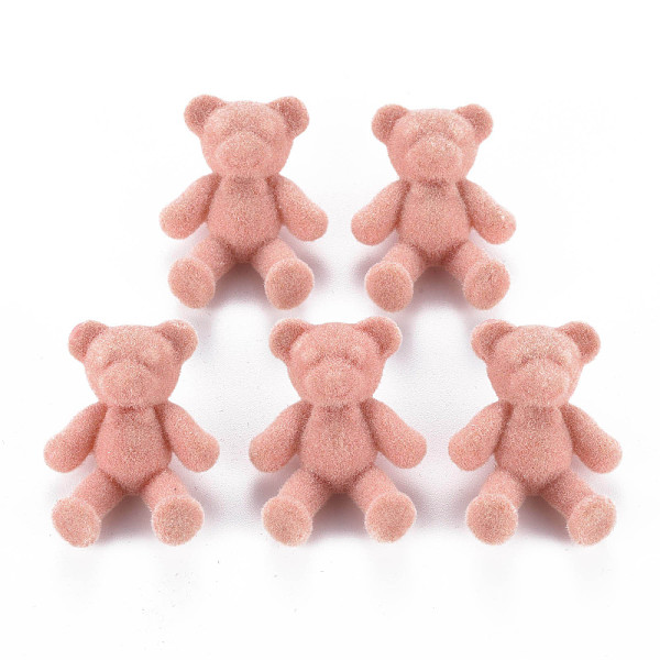 

PandaHall Flocky Acrylic Shank Buttons, Bear, Light Coral, 38~39x29.5x15mm, Hole: 3mm Acrylic Bear