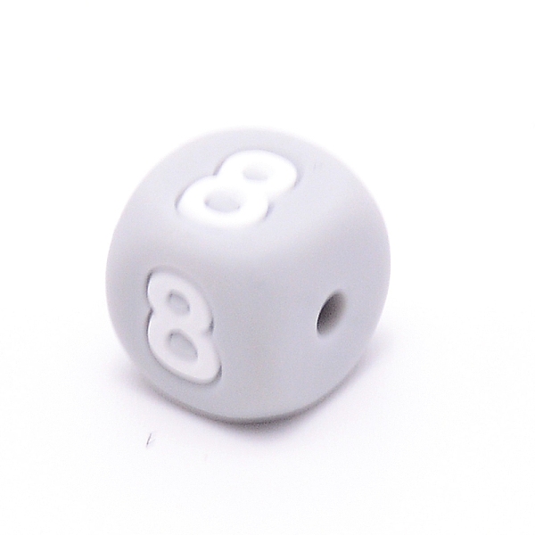 

PandaHall Silicone Beads, for Bracelet or Necklace Making, Arabic Numerals Style, Gray Cube, Num.8, 10x10x10mm, Hole: 2mm Silicone Number...