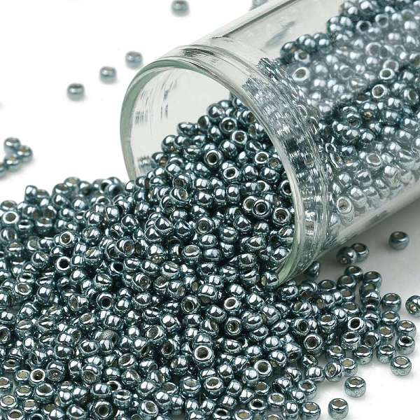 

PandaHall TOHO Round Seed Beads, Japanese Seed Beads, Frosted, (565F) Matte Galvanized Grey Blue, 11/0, 2.2mm, Hole: 0.8mm, about...