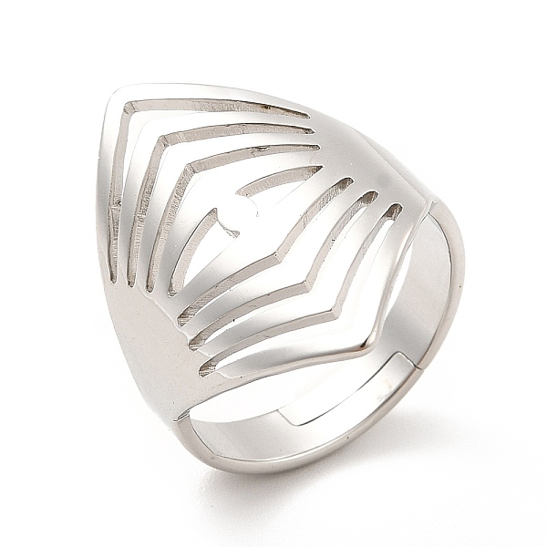 

PandaHall 201 Stainless Steel Wide Eye Adjustable Ring for Women, Stainless Steel Color, US Size 6(16.5mm) 201 Stainless Steel
