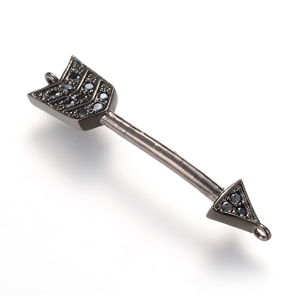 

PandaHall Brass Micro Pave Cubic Zirconia Links, Arrow, Gunmetal, 34.2mm Brass+Cubic Zirconia Sports