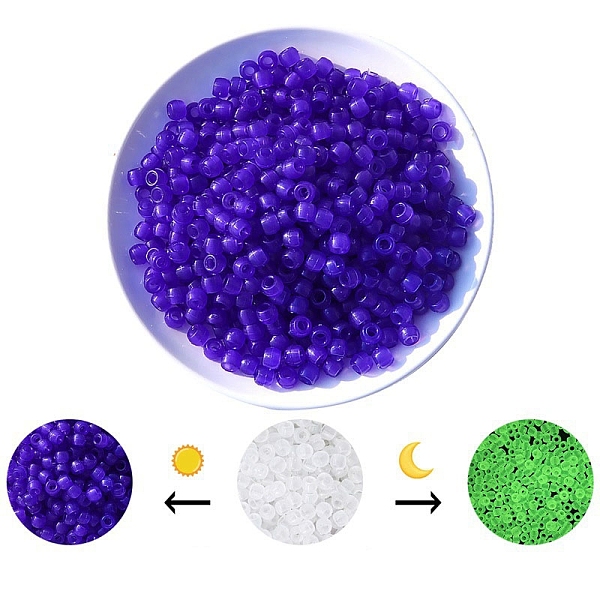 

PandaHall Luminous Acrylic Beads, Glow in the Dark, for DIY Jewelry Accessories, Column, Mauve, 8x6mm, Hole: 3.5mm, about 700pcs/bag Acrylic..., Purple