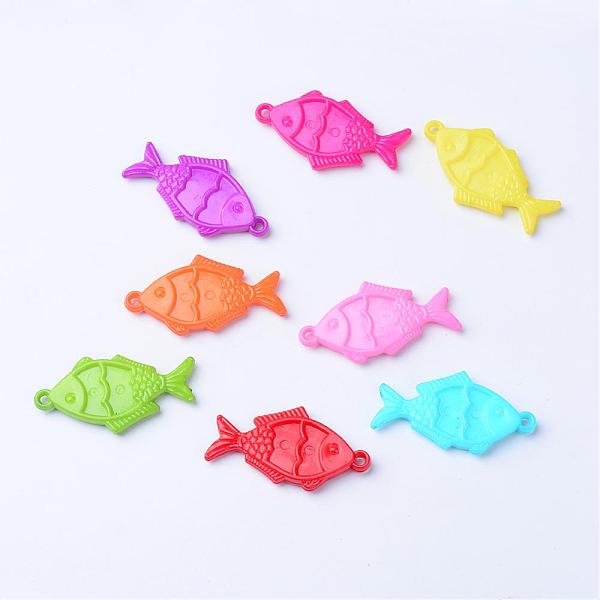 

PandaHall Opaque Acrylic Pendants, Fish, Mixed Color, 44x23x5mm, Hole: 2.5mm, about 217pcs/500g Acrylic Fish Multicolor