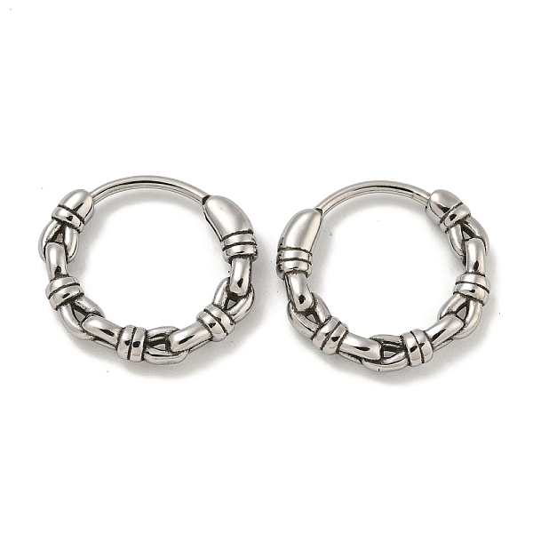 

PandaHall 316 Surgical Stainless Steel Hoop Earrings, Ring, Antique Silver, 14.5x2.5mm 316 Surgical Stainless Steel Ring