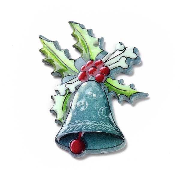 

PandaHall Printed Acrylic Pendants, for Christmas, Christmas Bell Pattern, 45x32x2mm, Hole: 1.8mm Acrylic Christmas Bell
