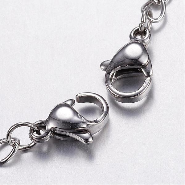 

PandaHall 304 Stainless Steel Curb Chains and Lobster Claw Clasps, Stainless Steel Color, 150x3mm 304 Stainless Steel