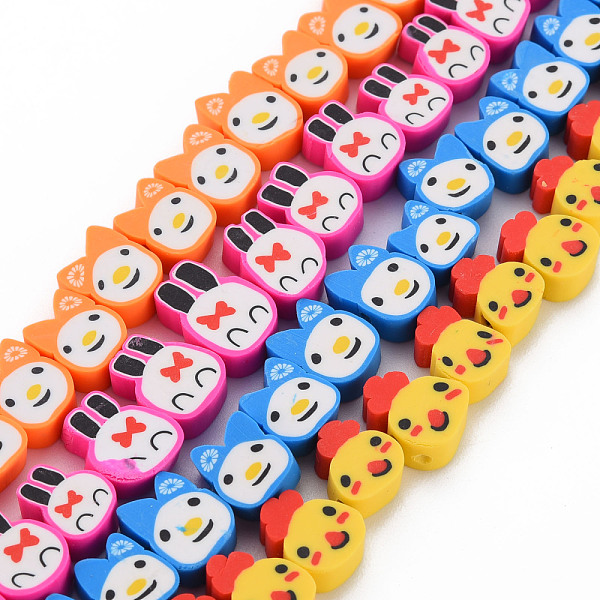 

PandaHall Handmade Polymer Clay Bead Strands, Mixed Animal Shapes, Mixed Color, 8~12x7~11x4~4.5mm, Hole: 1.6mm, about 40pcs/strand, 13.78..., Multicolor