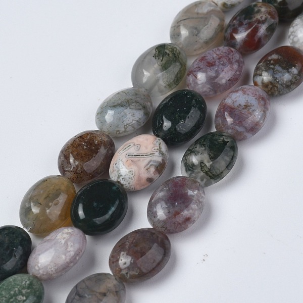 

PandaHall Natural Indian Agate Beads Strands, Oval, 8x6x3.5~4mm, Hole: 1mm, about 45~52pcs/strand, 15.16~15.74 inch(38.5~40cm) Indian Agate...
