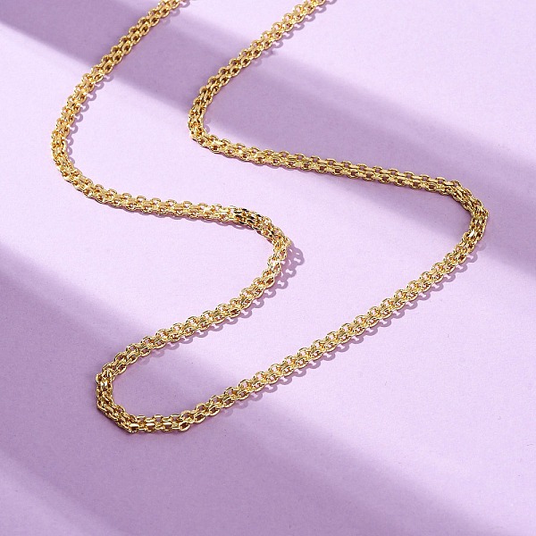 3MM Brass Double Cable Chain Necklaces