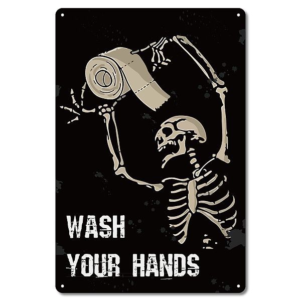 

PandaHall Vintage Metal Iron Tin Sign Poster, Wall Decor for Bars, Restaurants, Cafes Pubs, Skeleton, 300x200x0.5mm, Hole: 5x5mm Iron...
