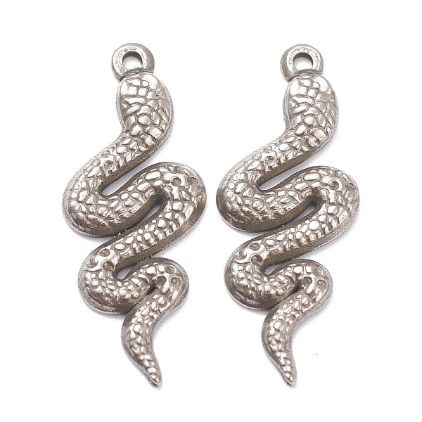 

PandaHall 304 Stainless Steel Pendants, Snake, Stainless Steel Color, 33x13x2.5mm, Hole: 1.4mm 304 Stainless Steel Snake