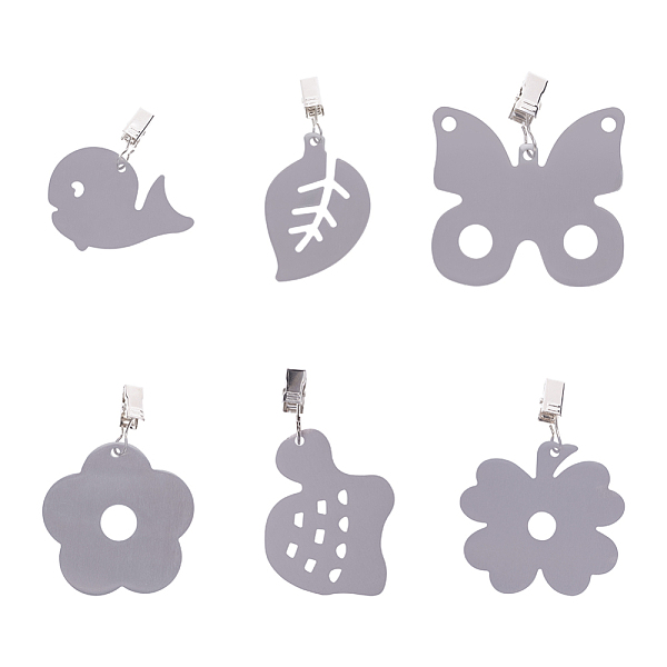

PandaHall Stainless Steel Tablecloth Pendants, with Clips, Stainless Steel Color, 6pcs/set Stainless Steel