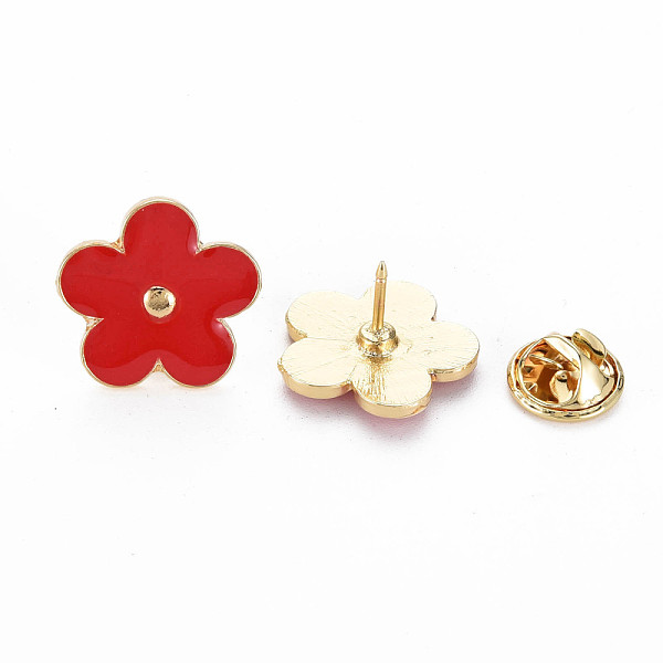 

PandaHall Flower Enamel Pin, Alloy Brooch for Backpack Clothes, Cadmium Free & Lead Free, Light Gold, Red, 19x19x12.5mm, Pin: 1mm...