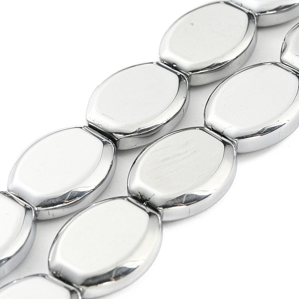 

PandaHall Full Plated Electroplate Glass Beads Strands, Oval, Silver, 17x13.5x4.5mm, Hole: 1.2mm, about 37pcs/strand, 24.80 inch(63cm) Glass...