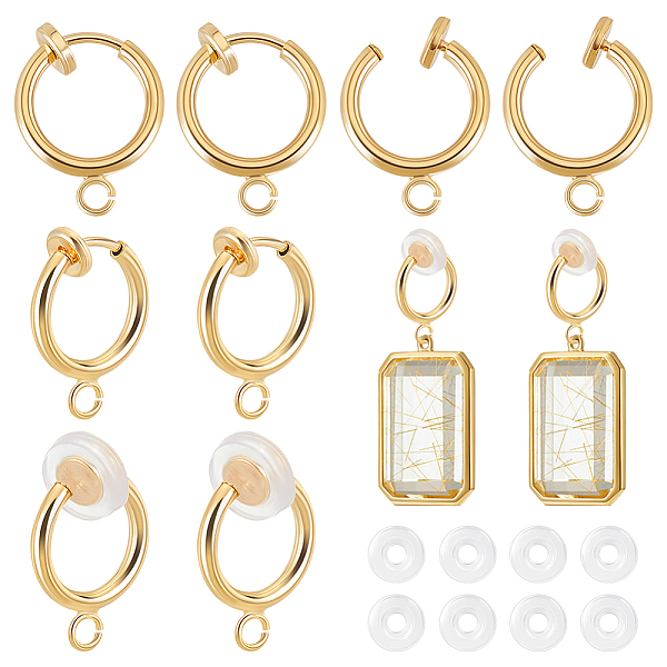

PandaHall AHADERMAKER 30Pcs Brass Clip-on Earring Findings, with Loops, for Non-pierced Ears, Cadmium Free & Lead Free, with 30Pcs Silicone...