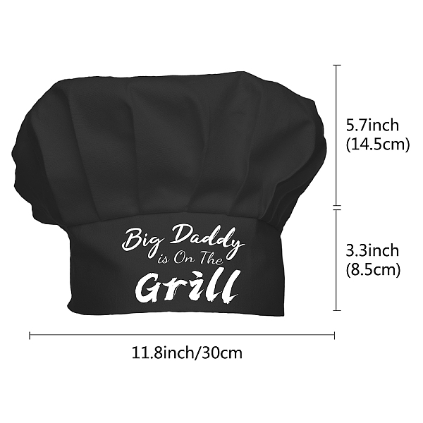 

PandaHall CREATCABIN Chef Hat Big Daddy Is On The Grill Adjustable Elastic Kitchen Cooking Hat Funny Premium Quality Cap for Chef Birthday...