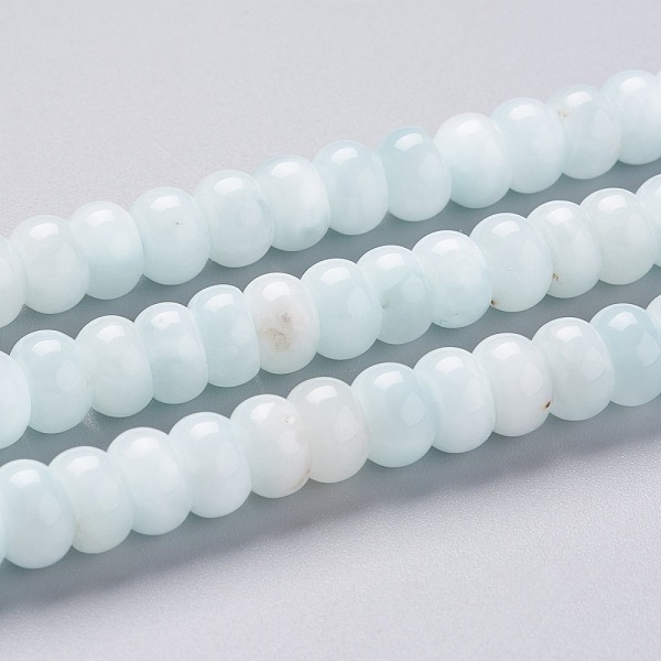 

PandaHall Natural Moonstone Beads Strands, Rondelle, 8x5~5.5mm, Hole: 1mm, about 80pcs/strand, 15.83 inch(40.2cm) Rainbow Moonstone Rondelle