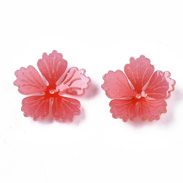 

PandaHall Plastic Beads, Flower, Tomato, 15~15.5x16~16.5x4mm, Hole: 1mm Plastic Flower Red