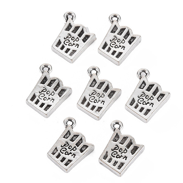 

PandaHall Tibetan Style Alloy Pendants, Cadmium Free & Lead Free, Popcorn with Word, Antique Silver, 15x13.5x4mm, Hole: 1.5mm Alloy Food