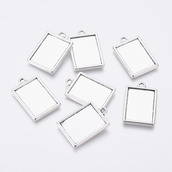 

PandaHall Tibetan Style Pendant Cabochon Settings, Plain Edge Bezel Cups, Lead Free and Cadmium Free, Rectangle, Antique Silver, 29x18x2mm...