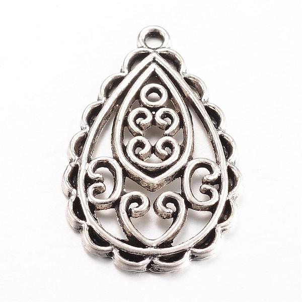 

PandaHall Tibetan Style Alloy Pendants, teardrop, Cadmium Free & Lead Free, Antique Silver, 29.5~30x19.5~20x3mm, Hole: 2mm, about...