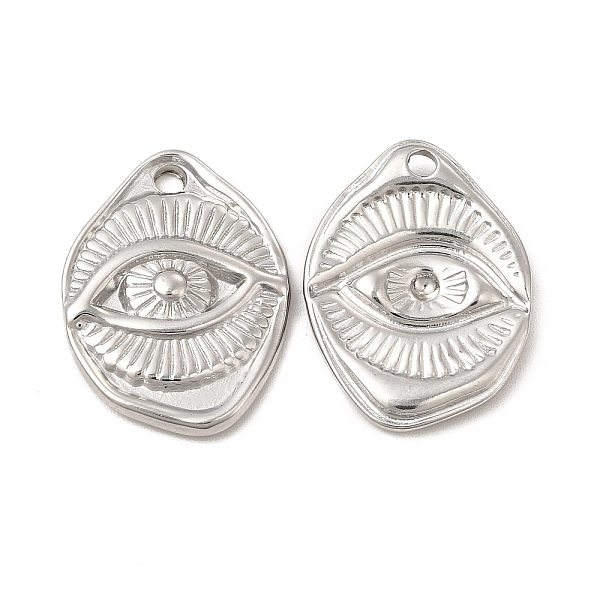

PandaHall 304 Stainless Steel Pendants, Irregular Oval with Eye Charm, Stainless Steel Color, 23.5x17.5x3mm, Hole: 2mm 304 Stainless Steel...