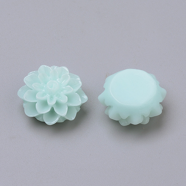 

PandaHall Resin Cabochons, Flower, Pale Turquoise, 15x8mm Resin Flower Cyan