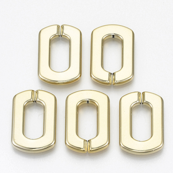 

PandaHall UV Plating Acrylic Linking Rings, Quick Link Connectors, for Cross Chains Making, Rectangle, Golden, 31x21x4.5mm, Inner Diameter...