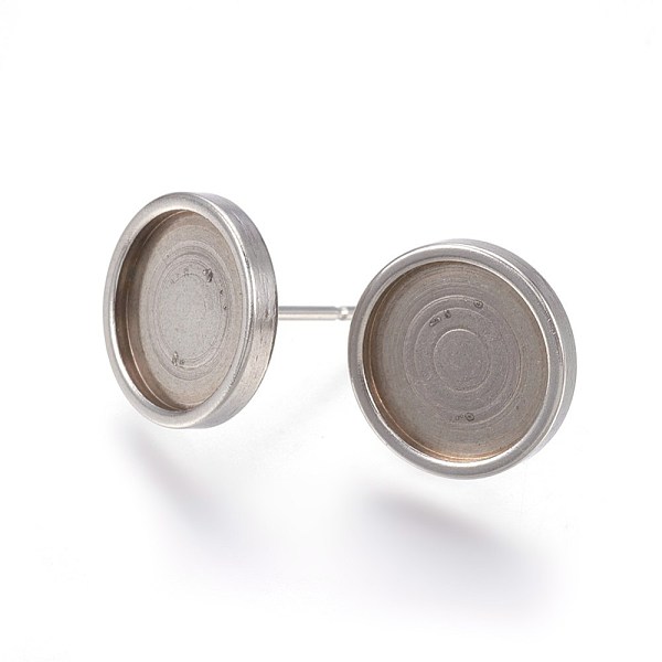 

PandaHall 304 Stainless Steel Stud Earring Settings, Flat Round, Stainless Steel Color, 12x2mm, Tray: 10mm, Pin: 0.7mm 304 Stainless Steel...