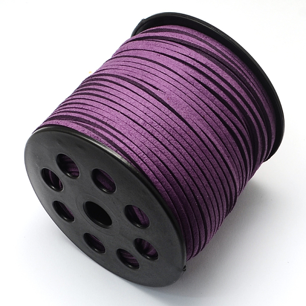 

PandaHall Eco-Friendly Faux Suede Cord, Faux Suede Lace, Purple, 3.0x1.4mm, about 98.42 yards(90m)/roll Faux Suede Purple