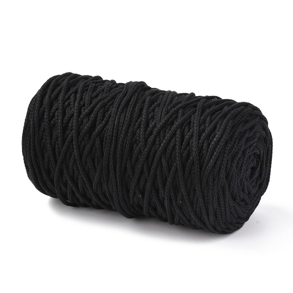 

PandaHall Cotton String Threads, for DIY Crafts, Gift Wrapping and Jewelry Making, Black, 3mm, about 150m/roll Cotton Black