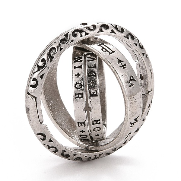 

PandaHall Astronomical Sphere Ball Alloy Foldable Finger Ring, Cosmic Rotatable Ring for Calming Worry Meditation, Antique Silver, US Size 7...