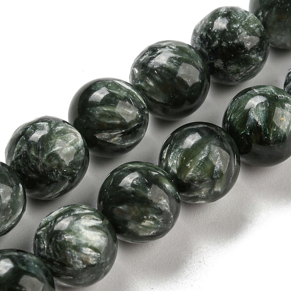 

PandaHall Natural Seraphinite Beads Strands, Round, Grade AB, 9.5~10mm, Hole: 1mm, about 38pcs/strand, 15.43 inch(39.2cm). Seraphinite Round