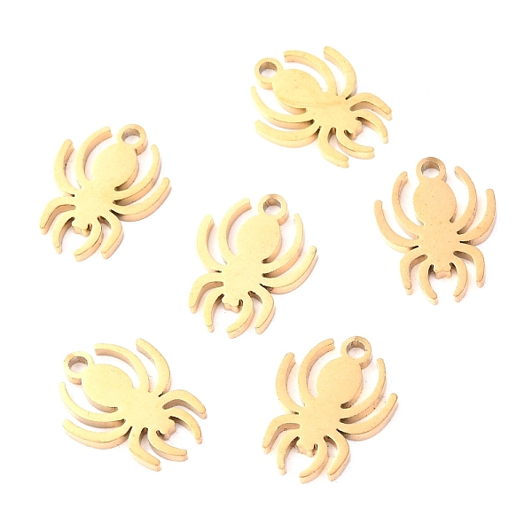 

PandaHall 304 Stainless Steel Charms, Laser Cut, for Halloween, Spider, Golden, 12x8x1.1mm, Hole: 0.8mm 304 Stainless Steel Spider