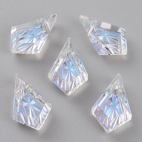 

PandaHall Embossed Glass Rhinestone Pendants, Faceted, Kite, Crystal Shimmer, 13x8x4mm, Hole: 1.2mm Glass Rhombus Clear