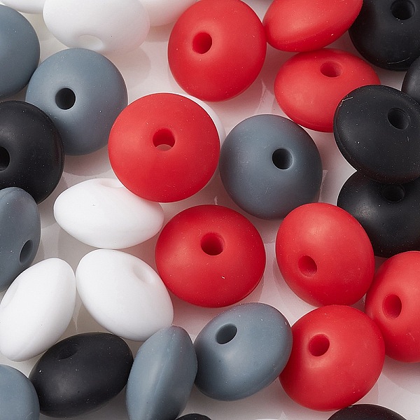 

PandaHall 20Pcs 4 Colors Food Grade Eco-Friendly Silicone Focal Beads, Chewing Beads For Teethers, DIY Nursing Necklaces Making, Rondelle..., Multicolor