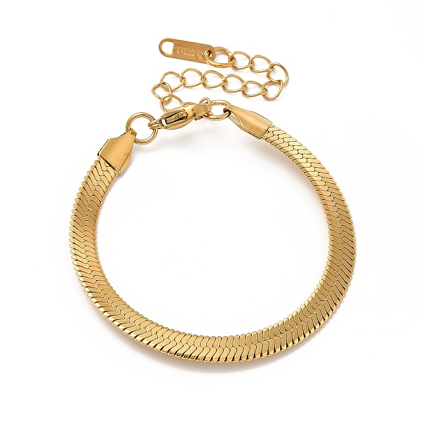 

PandaHall Ion Plating(IP) 304 Stainless Steel Herringbone Chain Bracelet for Men Women, Real 18K Gold Plated, Wide: 5mm, 5-7/8 inch(15cm)...