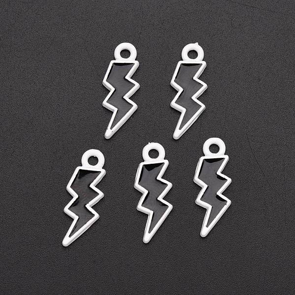 

PandaHall Spray Painted Alloy Enamel Pendants, Flash, Black, 20.5x7.5x1.8mm, Hole: 1.8mm Alloy+Enamel Others Black