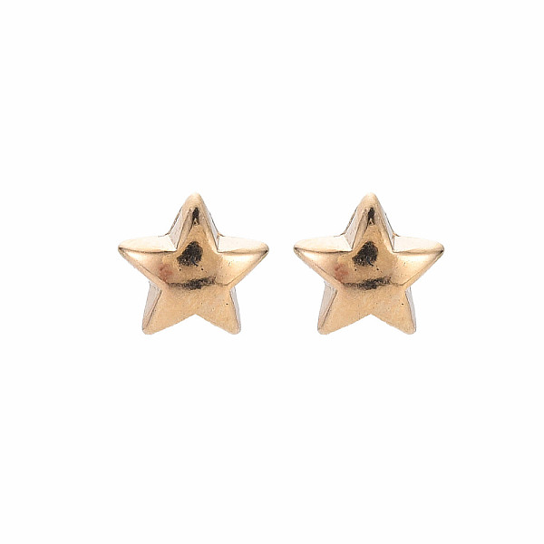 

PandaHall Star Stud Earrings for Women, Cadmium Free & Lead Free, Gold, 9x9.5mm, Pin: 0.6mm Plastic Star Gold