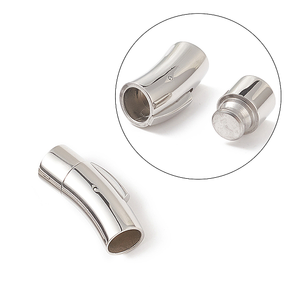 

PandaHall 304 Stainless Steel Bayonet Clasps, Column, Stainless Steel Color, 30x12mm, Hole: 8mm 304 Stainless Steel