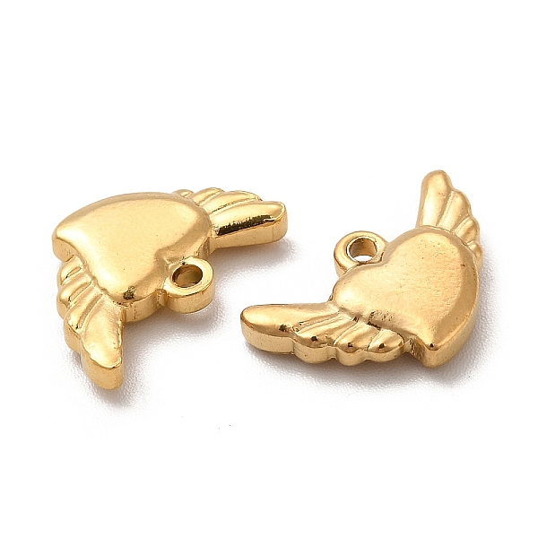 

PandaHall Vacuum Plating 201 Stainless Steel Pendants, Heart with Wing Charm, Real 18K Gold Plated, 10x16x3mm, Hole: 1.5mm 201 Stainless...