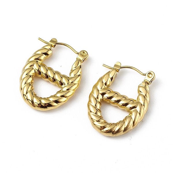 

PandaHall Ion Plating(IP) 304 Stainless Steel Oval Hoop Earrings for Women, Golden, 21x16x3.5mm, Pin: 0.6mm 304 Stainless Steel Oval