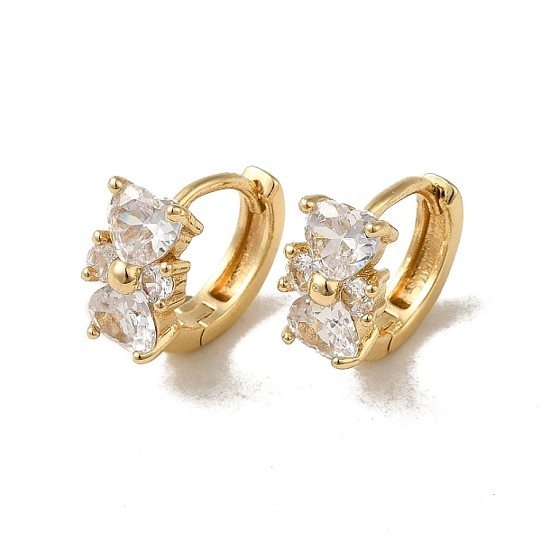 

PandaHall KC Gold Plated Brass Micro Pave Cubic Zirconia Hoop Earring, Bowknot, 12x7mm Brass Bowknot Clear