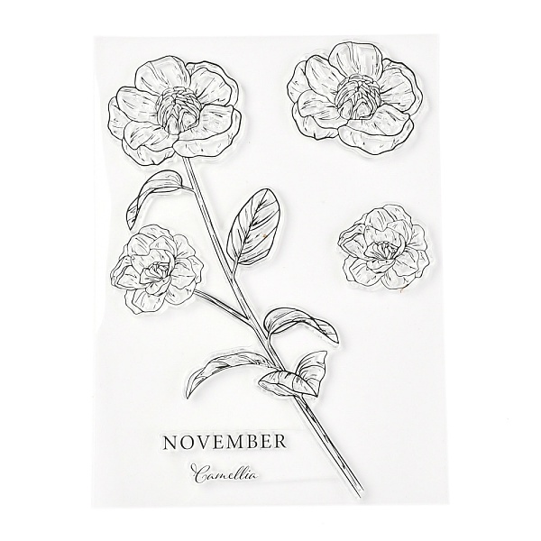 

PandaHall Silicone Clear Stamps, for Card Making Decoration DIY Scrapbooking, Flower Pattern, 19x14x0.3cm Silicone Flower