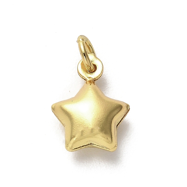 

PandaHall 925 Sterling Silver Pendants, Star Charms with Jump Rings, Golden, 11x9x5mm, Hole: 3mm Sterling Silver Star