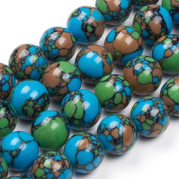 

PandaHall Synthetic Turquoise Beads Strands, Dyed, Round, Colorful, 14mm, Hole: 1mm, about 28pcs/strand, 15.7 inch(40cm) Synthetic Turquoise...